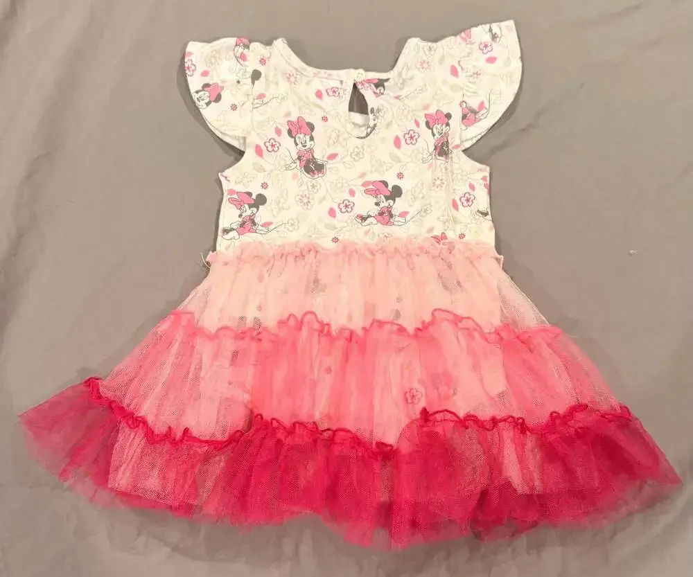 Disney Baby Minnie Mouse Tutu Dress Size 12M White Pink